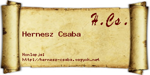 Hernesz Csaba névjegykártya
